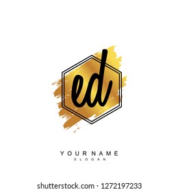 Initial ED handwriting logo vector