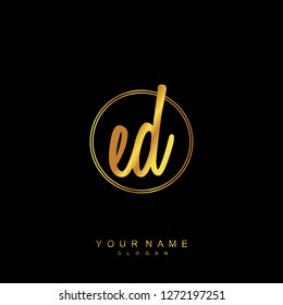 Initial ED handwriting logo vector