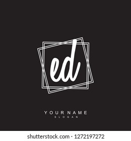 Initial ED handwriting logo vector