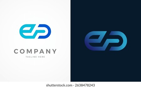 Initial ED Logo Design,letter ED with two style design and color, usable for brand and company logos, vector illustration