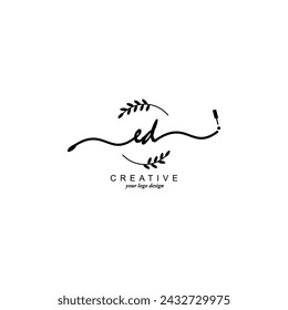 Erste ED-Logo-Handschrift-botanische Branding-Typografie