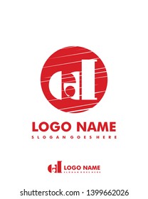 Initial ED negative space logo with circle template