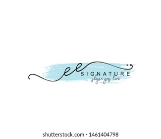 Initial EE beauty monogram and elegant logo design, handwriting logo of initial signature, wedding, fashion, floral and botanical with creative template.