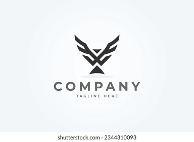 Initial EE Eagle logo. modern eagle bird with letter E combination. vector illustration