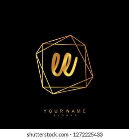 Initial EE handwriting logo vector