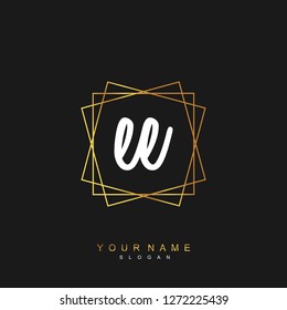Initial EE handwriting logo vector