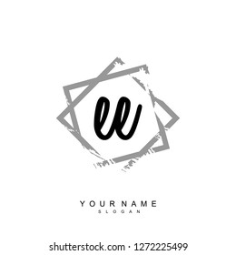Initial EE handwriting logo vector