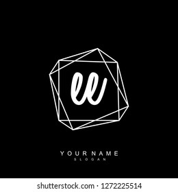Initial EE handwriting logo vector