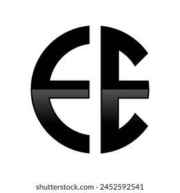 Initial EE Logo in a Circle Shape