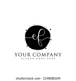 Initial EF beauty monogram and elegant logo design, handwriting logo of initial signature, wedding, fashion, floral and botanical with creative template.