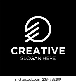 initial EF circle vector logo design