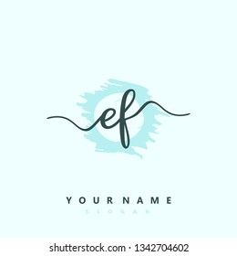 Initial EF handwriting logo