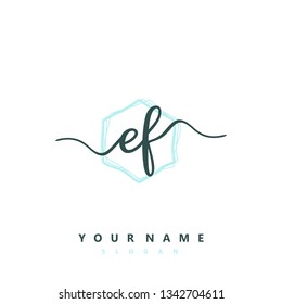 Initial EF handwriting logo