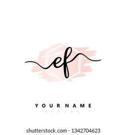 Initial EF handwriting logo