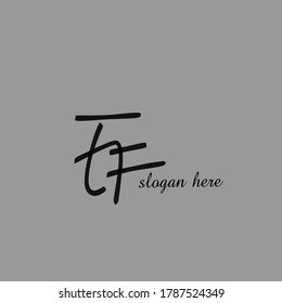 Initial Ef handwriting logo template vector