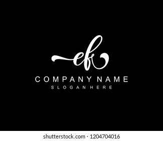 Initial EF handwriting logo vector