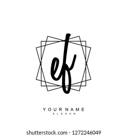 Initial EF handwriting logo vector