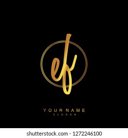 Initial EF handwriting logo vector