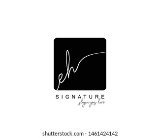 Initial EH beauty monogram and elegant logo design, handwriting logo of initial signature, wedding, fashion, floral and botanical with creative template.