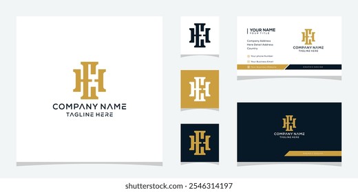 inicial EH elegante logotipo de luxo vetor de design