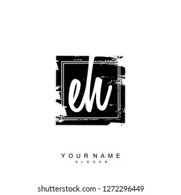 Initial EH handwriting logo vector