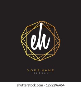 Initial EH handwriting logo vector