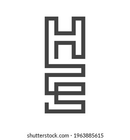 Initial EH Letter Logo Design Vector Template.