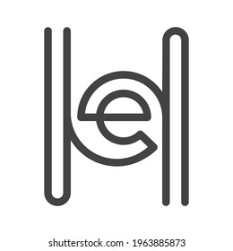 Initial EH Letter Logo Design Vector Template.