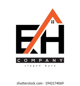 initial EH real estate logo vector