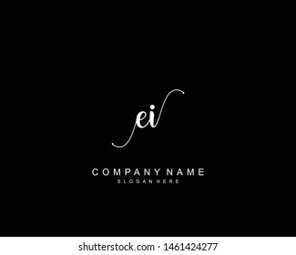 Initial EI beauty monogram and elegant logo design, handwriting logo of initial signature, wedding, fashion, floral and botanical with creative template.