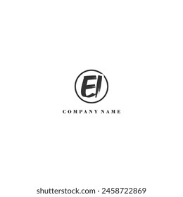 Initial EI brush logo company trend identity