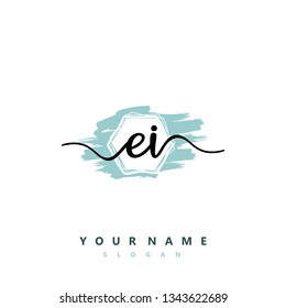 Initial EI handwriting logo