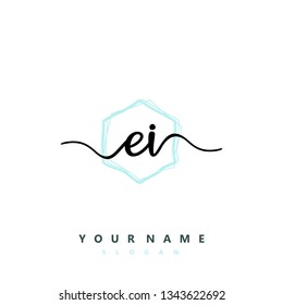 Initial EI handwriting logo
