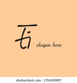 Initial Ei handwriting logo template vector