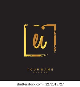 Initial EI handwriting logo vector