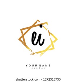 Initial EI handwriting logo vector