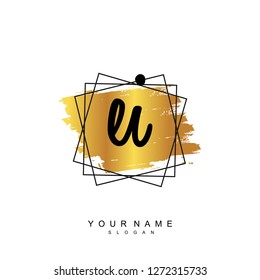 Initial EI handwriting logo vector
