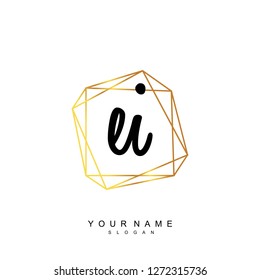 Initial EI handwriting logo vector