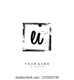 Initial EI handwriting logo vector