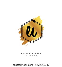 Initial EI handwriting logo vector