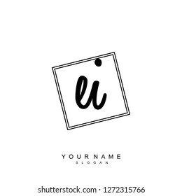 Initial EI handwriting logo vector