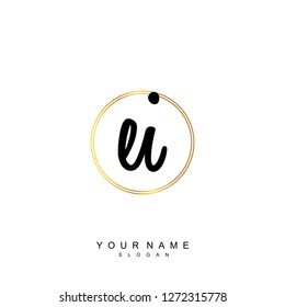 Initial EI handwriting logo vector