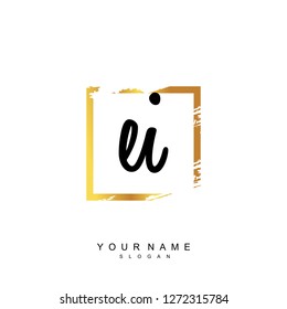 Initial EI handwriting logo vector