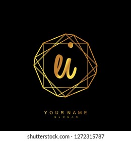 Initial EI handwriting logo vector