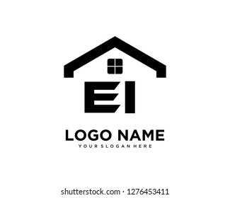 Initial EI home logo vector.