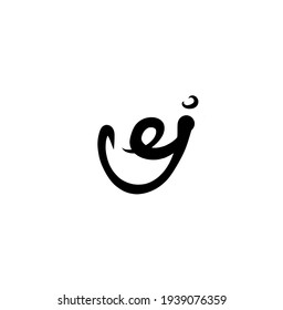 Initial ej handwritten monogram and elegant logo design