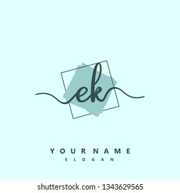 Initial EK handwriting logo