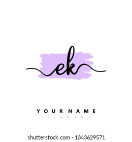 Initial EK handwriting logo