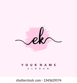 Initial EK handwriting logo