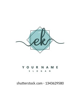Initial EK handwriting logo